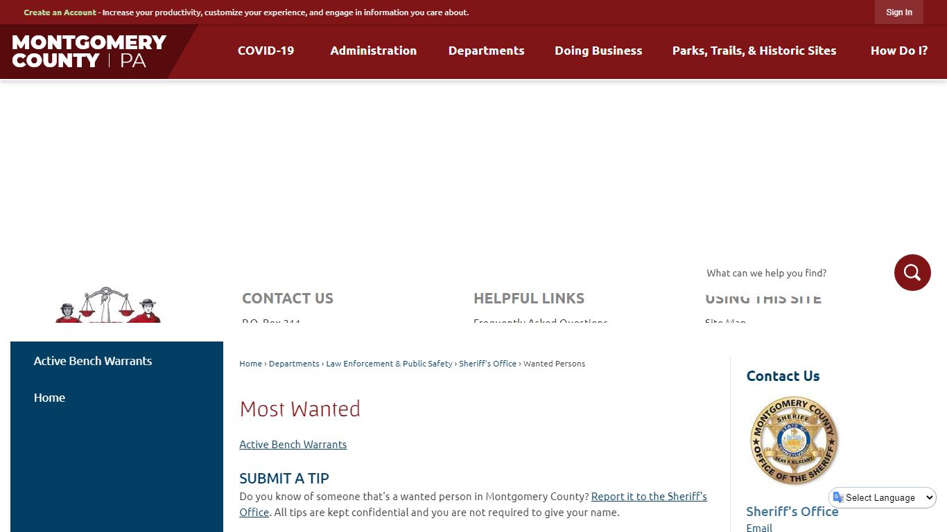 Most Wanted | Montgomery County, PA - Official Website